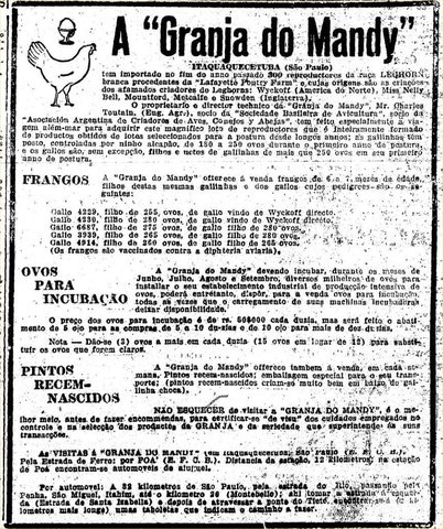 Anúncio publicado no jornal O Estado de S. Paulo em 2/7/1927